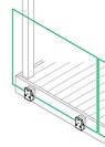 Schéma d'une rampe à pince sabot façade